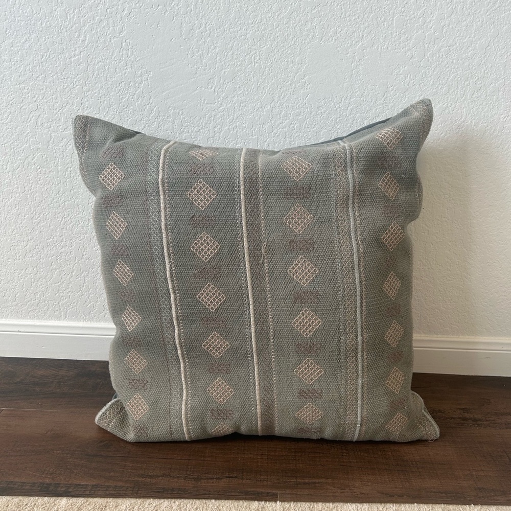Gray Patterned Throw Pillow